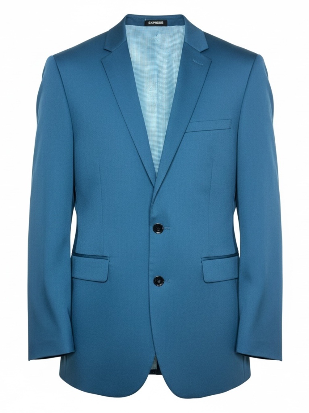 Express Men's Blue Two-Button Notch Lapel Blazer with matching pants